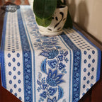 16x72" Lisa White Acrylic-Coated Cotton Provence Table Runner by Le Cluny Table runner La Vie Bien 16x72" Lisa White Acrylic-Coated Cotton Provence Table Runner by Le Cluny