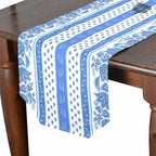 16x72" Lisa White Acrylic-Coated Cotton Provence Table Runner by Le Cluny Table runner La Vie Bien 16x72" Lisa White Acrylic-Coated Cotton Provence Table Runner by Le Cluny