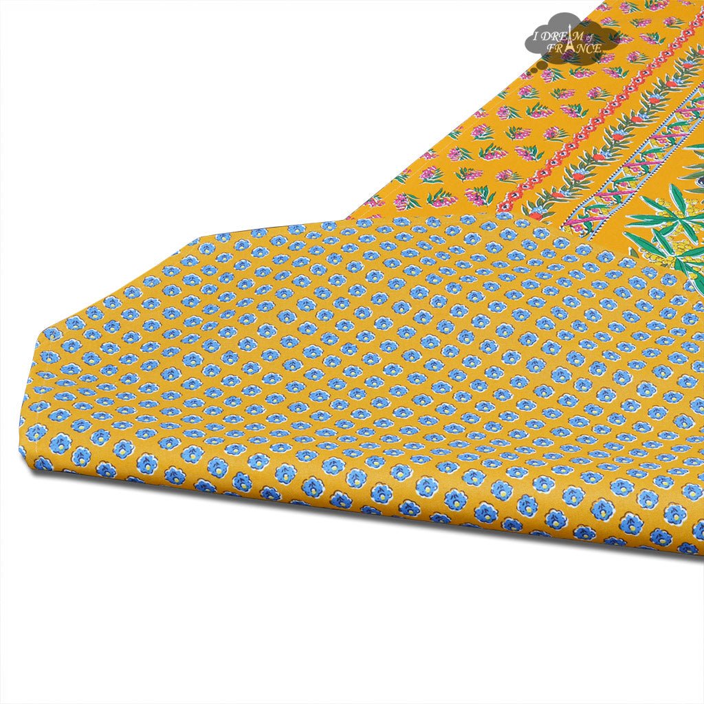 16x72" Olives Mustard Yellow Acrylic - Coated Cotton Provence Table Runner by Le Cluny Table runner La Vie Bien 16x72" Olives Mustard Yellow Acrylic - Coated Cotton Provence Table Runner by Le Cluny