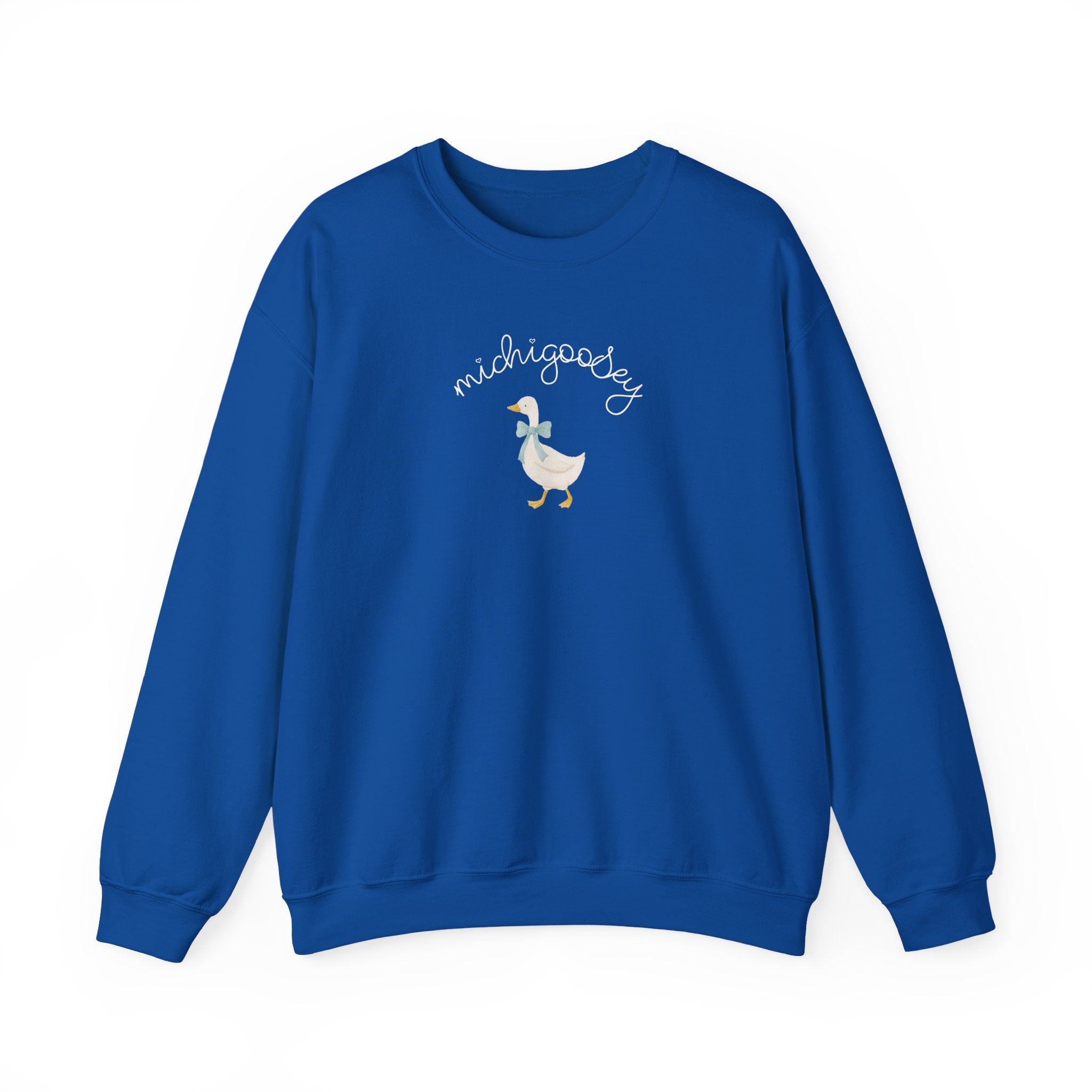 Michigoosey Goose Sweatshirt, Silly Goose Crewneck, Gander sweater, Michigan Wildlife Shirt, Novelty Animal Sweater
