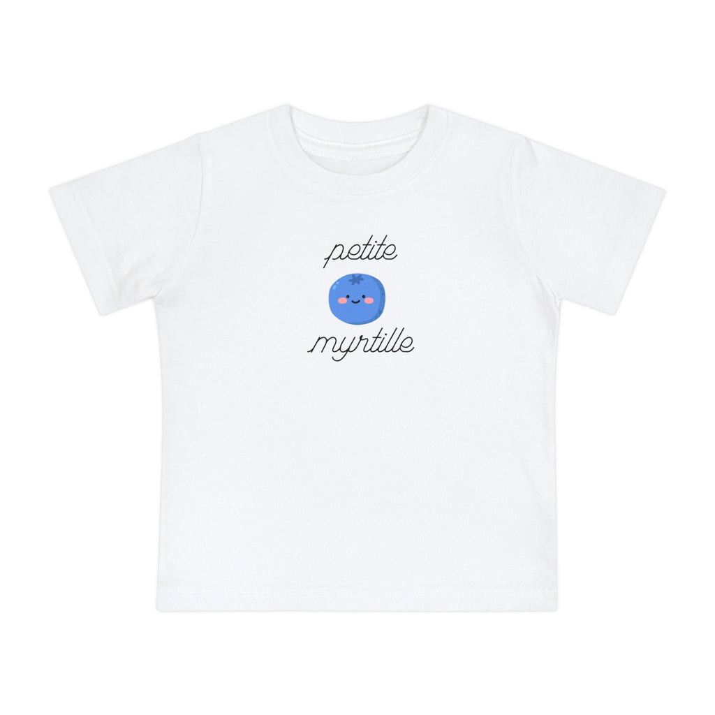 Petite Myrtille French Baby T-Shirt Cute Blueberry Graphic — Infant Short Sleeve Tee
