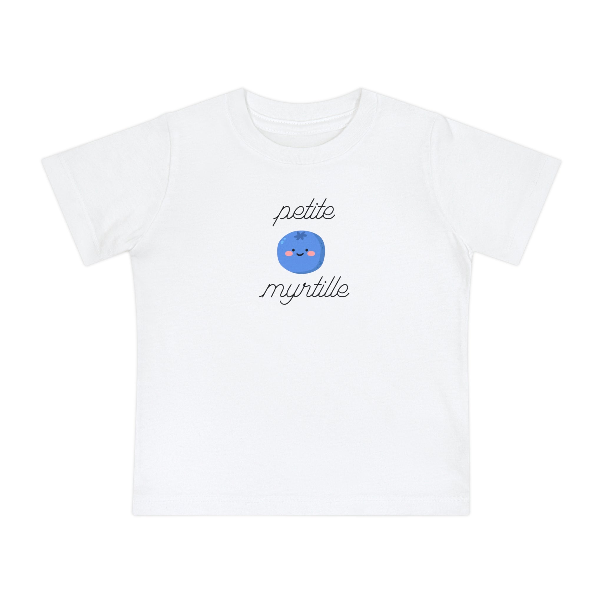 Petite Myrtille French Baby T-Shirt Cute Blueberry Graphic — Infant Short Sleeve Tee