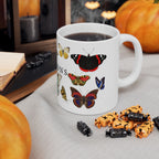 Papillons Butterfly Ceramic Mug — Vintage French-Inspired 11oz & 15oz Coffee Cup