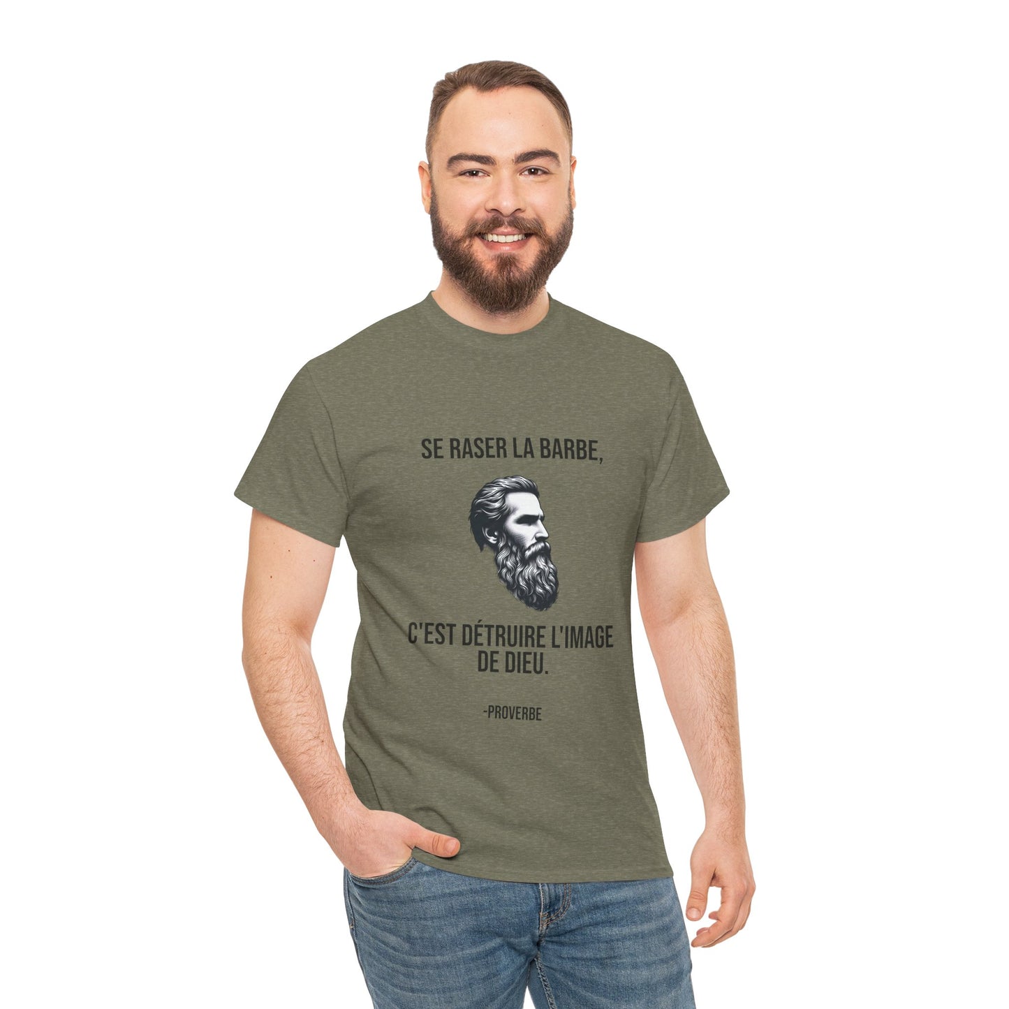 Se raser la barbe French proverb Tee