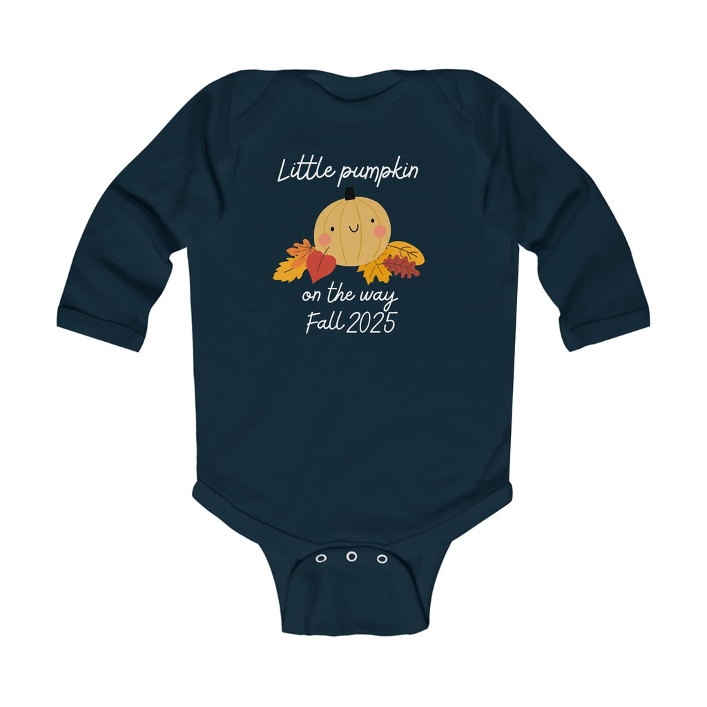 Little Pumpkin on the way Infant Long Sleeve Bodysuit