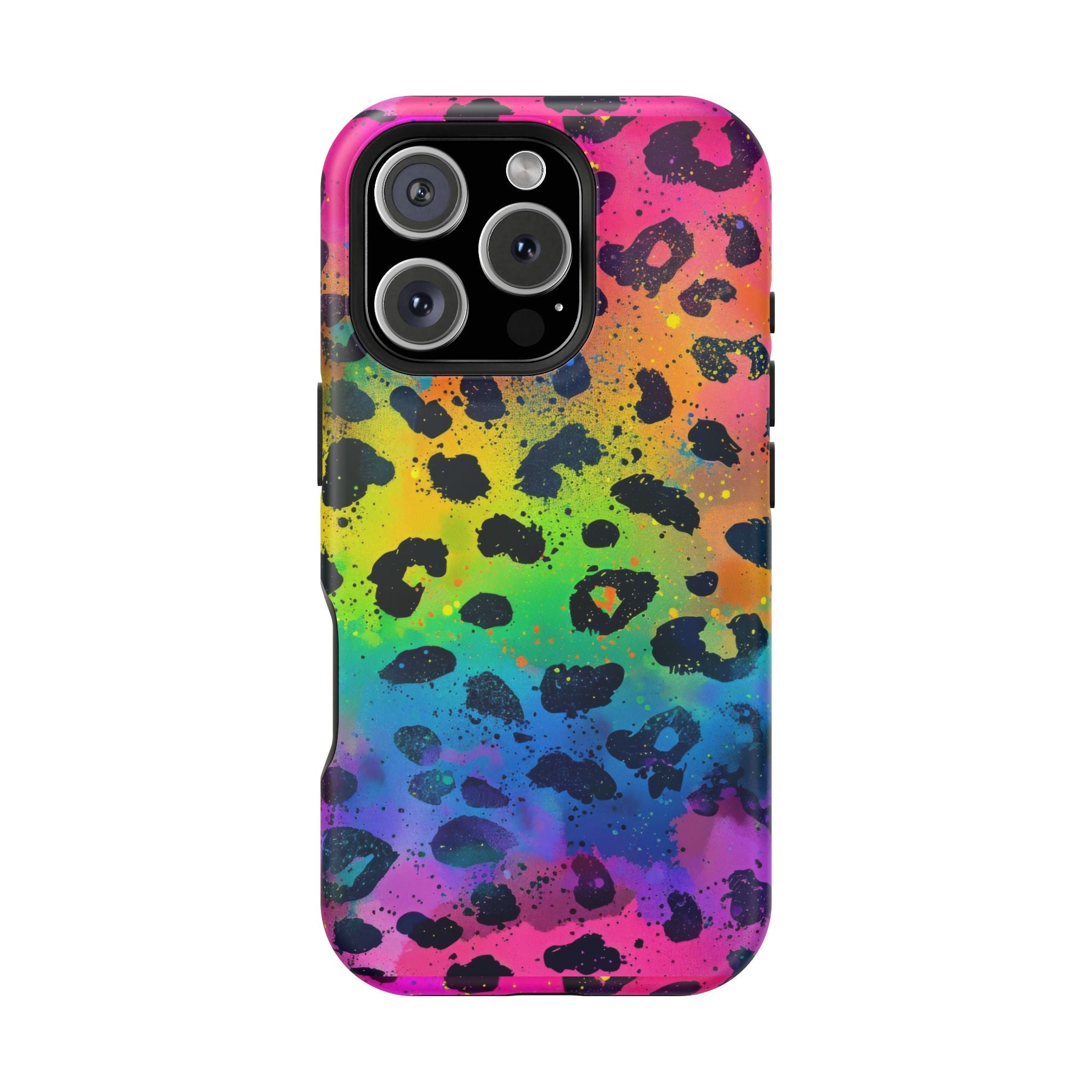 Bespattered Facade Neon Leopard Impact-Resistant Case