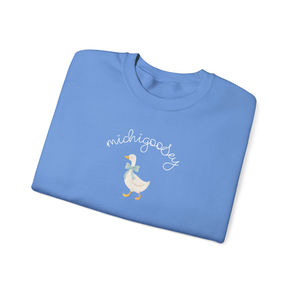 Michigoosey Goose Sweatshirt, Silly Goose Crewneck, Gander sweater, Michigan Wildlife Shirt, Novelty Animal Sweater