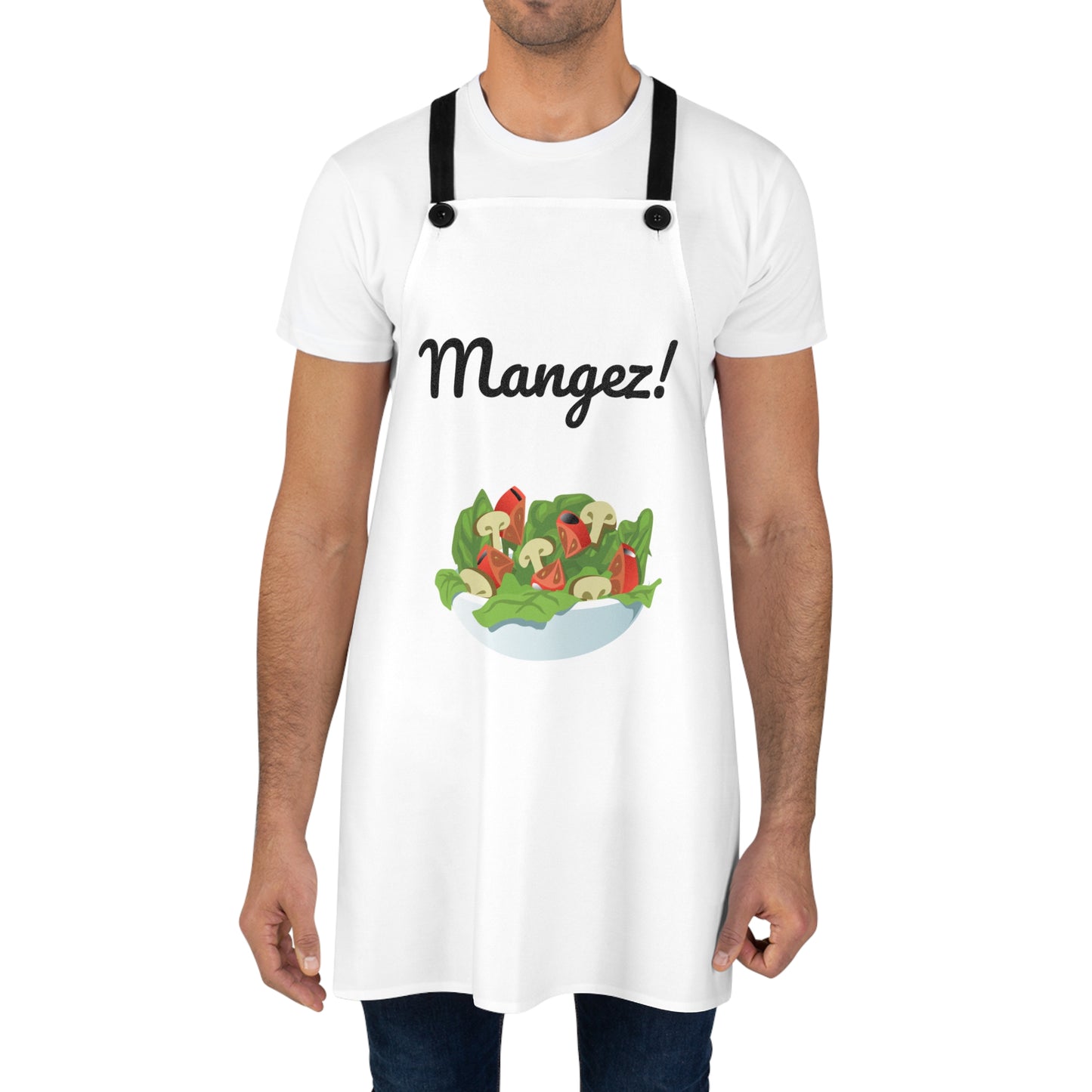 Mangez! Französische weiße Küchenschürze
