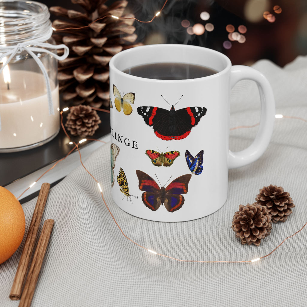 German Schmetterlinge vintage Butterfly Species Ceramic Mug — Vintage style Illustration (11oz & 15oz)