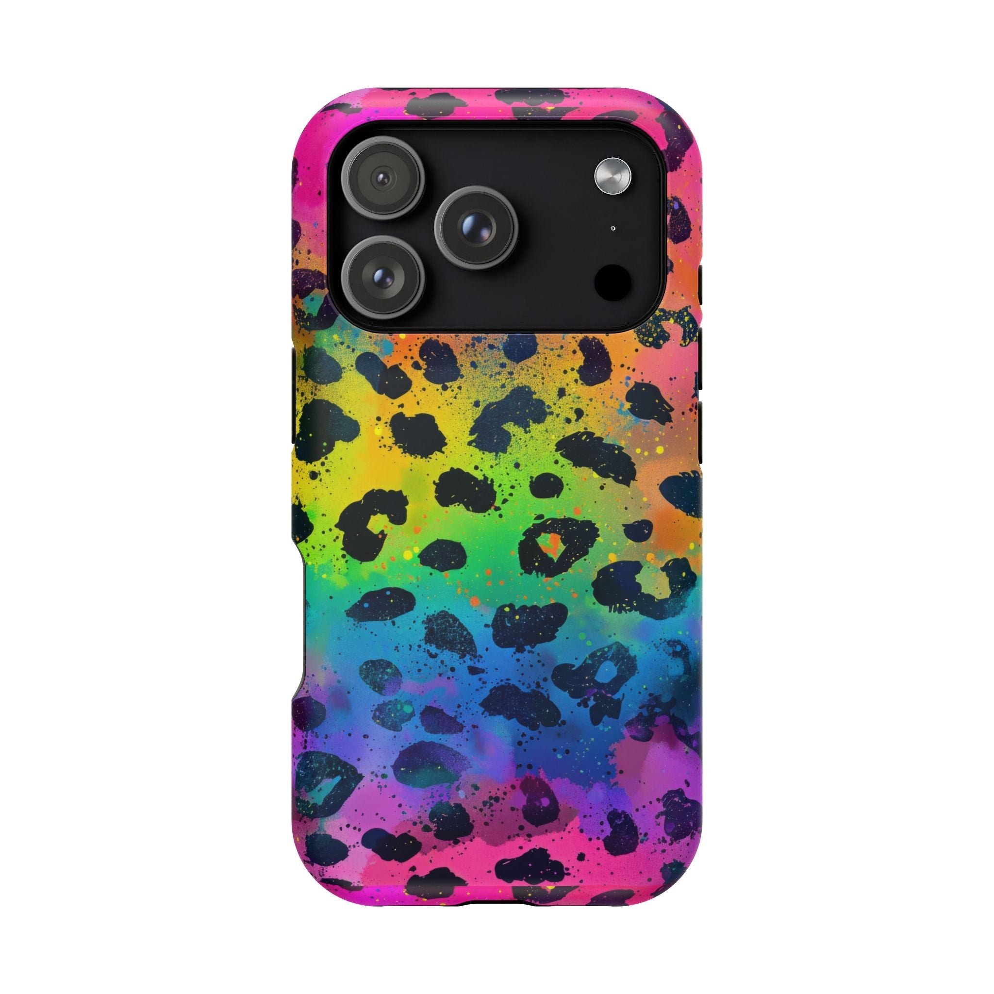 Bespattered Facade Neon Leopard Impact-Resistant Case