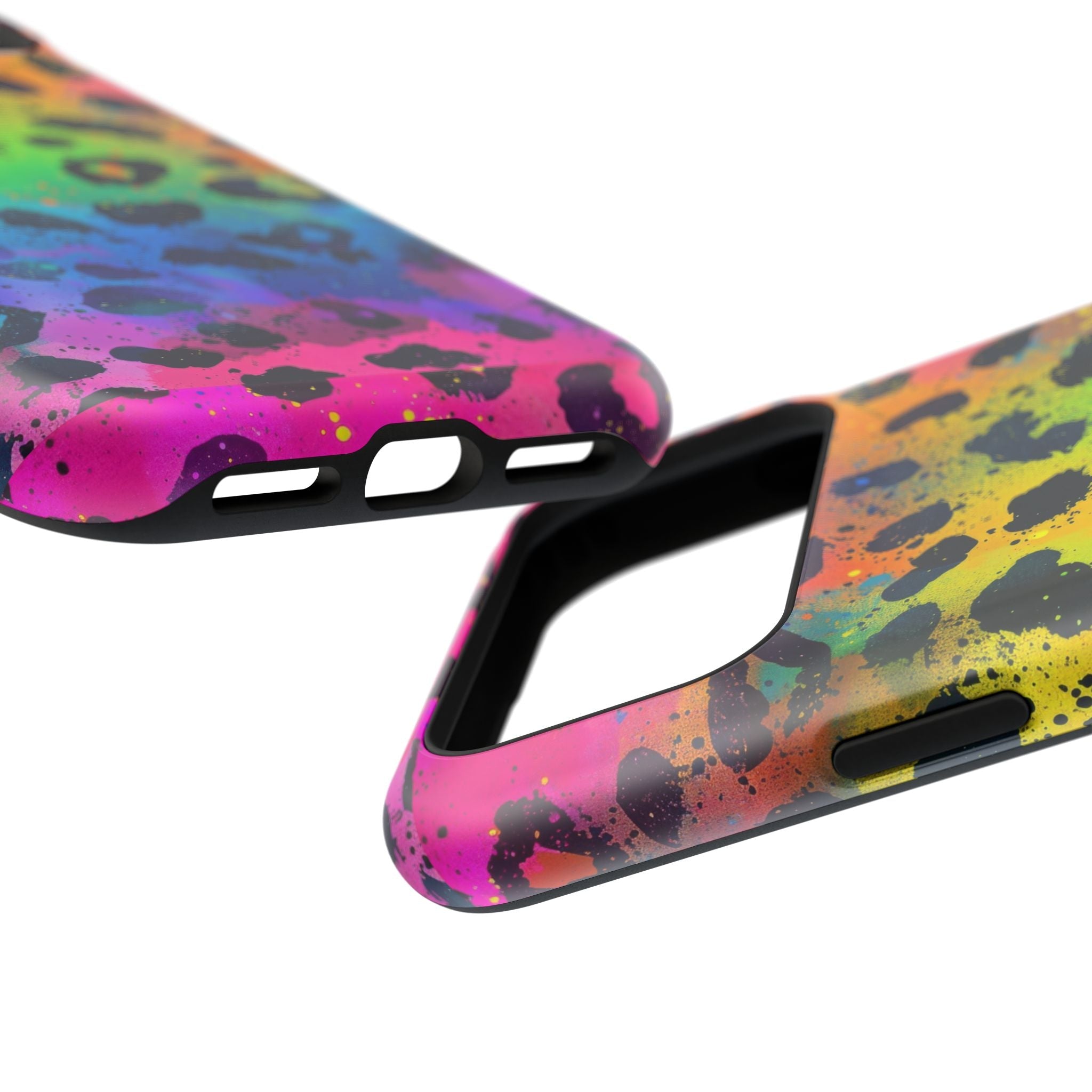Bespattered Facade Neon Leopard Impact-Resistant Case