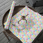 Sassy French Conversation candy Heart Wrapping Paper, Pastel Valentine Gift Wrap by Printify