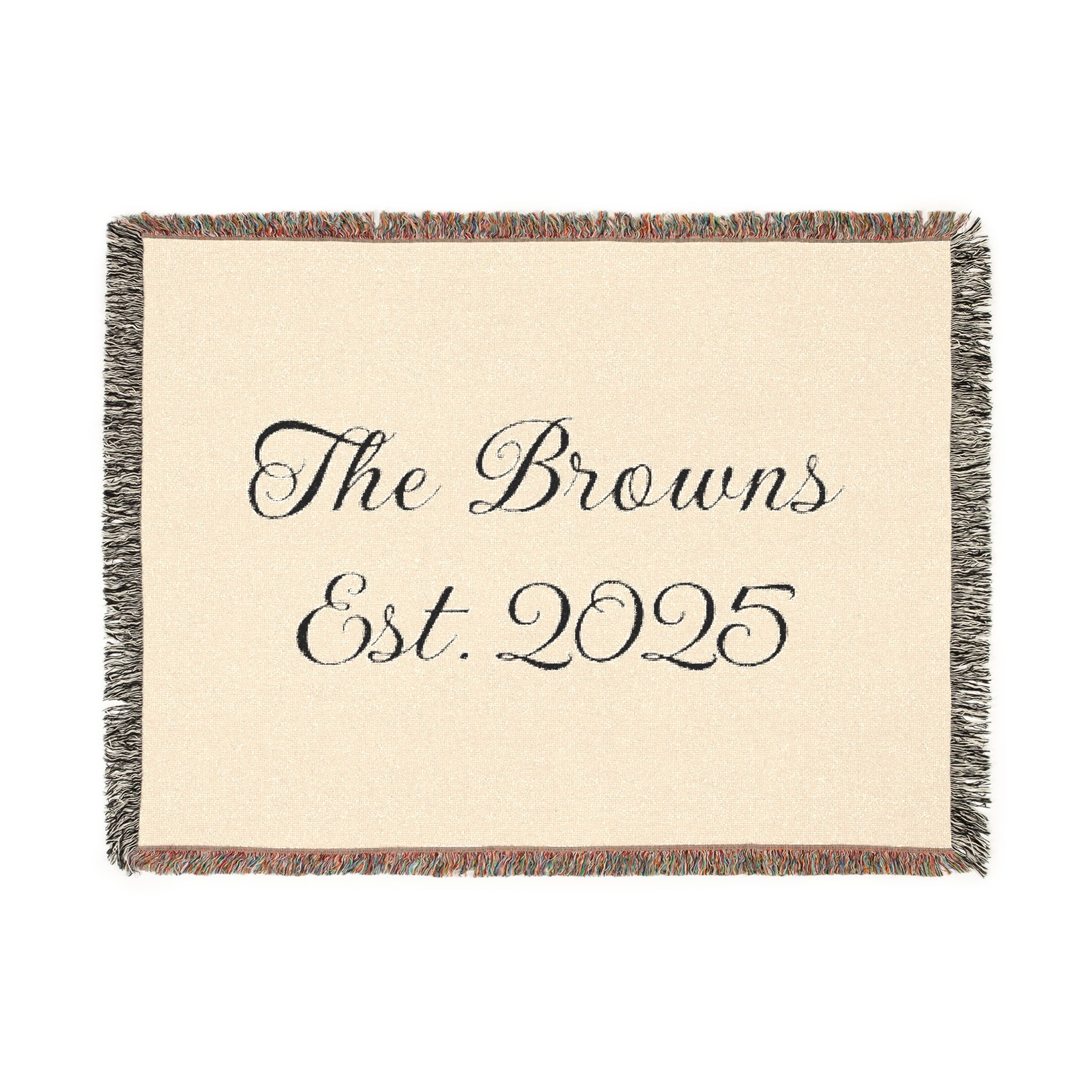 Custom family name and year Woven Blanket