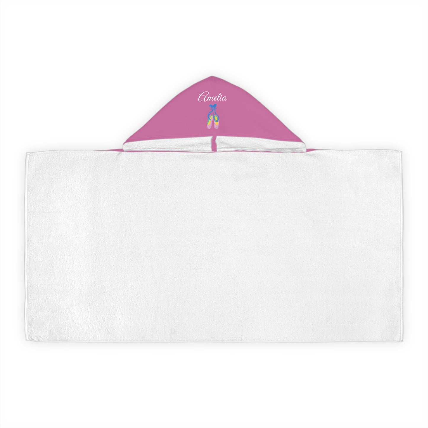 Kid's personalized ballet slippers hooded bath towel