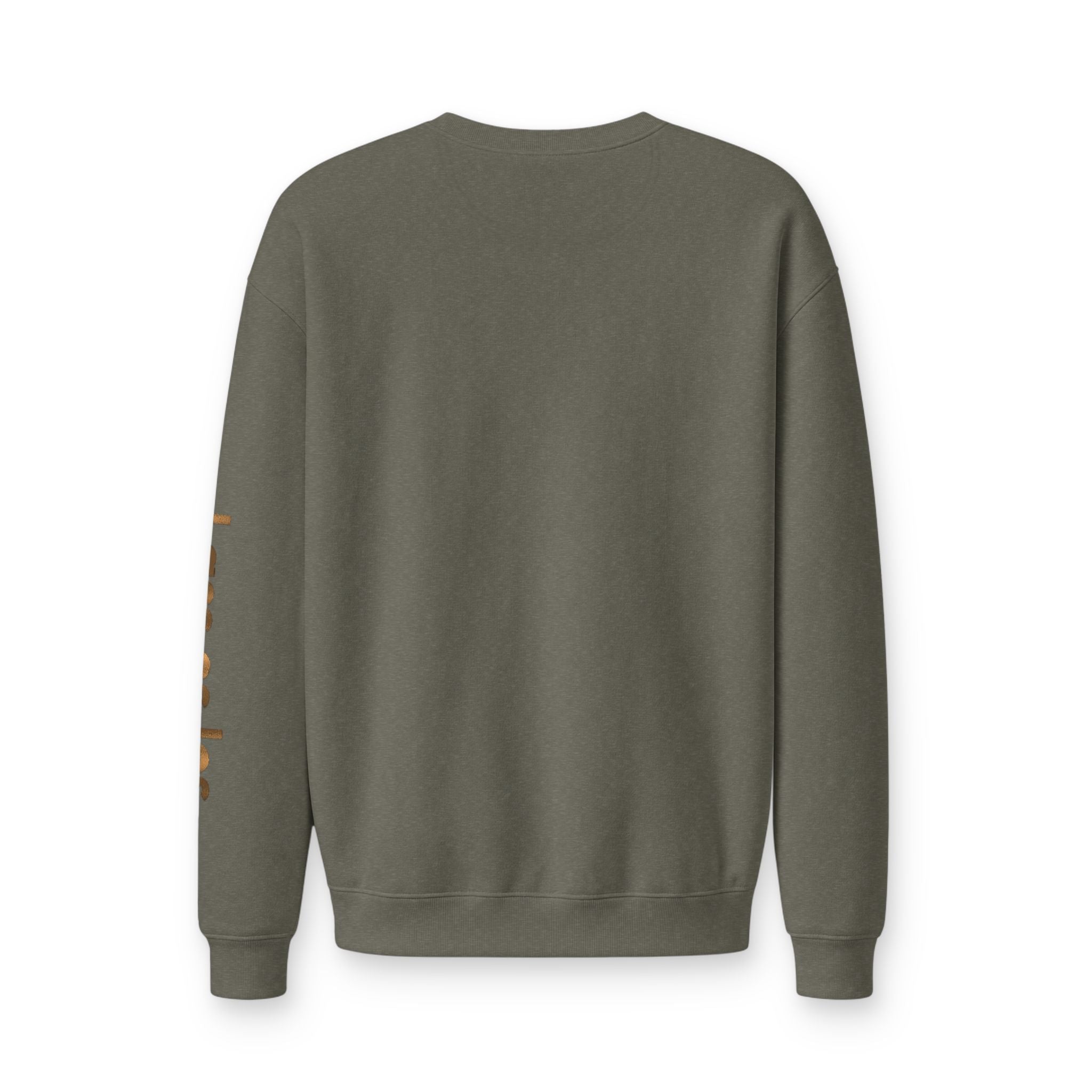 Im Hier Und Jetzt Crewneck Sweatshirt, metallic foil print German Phrase In the Here and Now, Let it go meditative phrases, Minimal Script