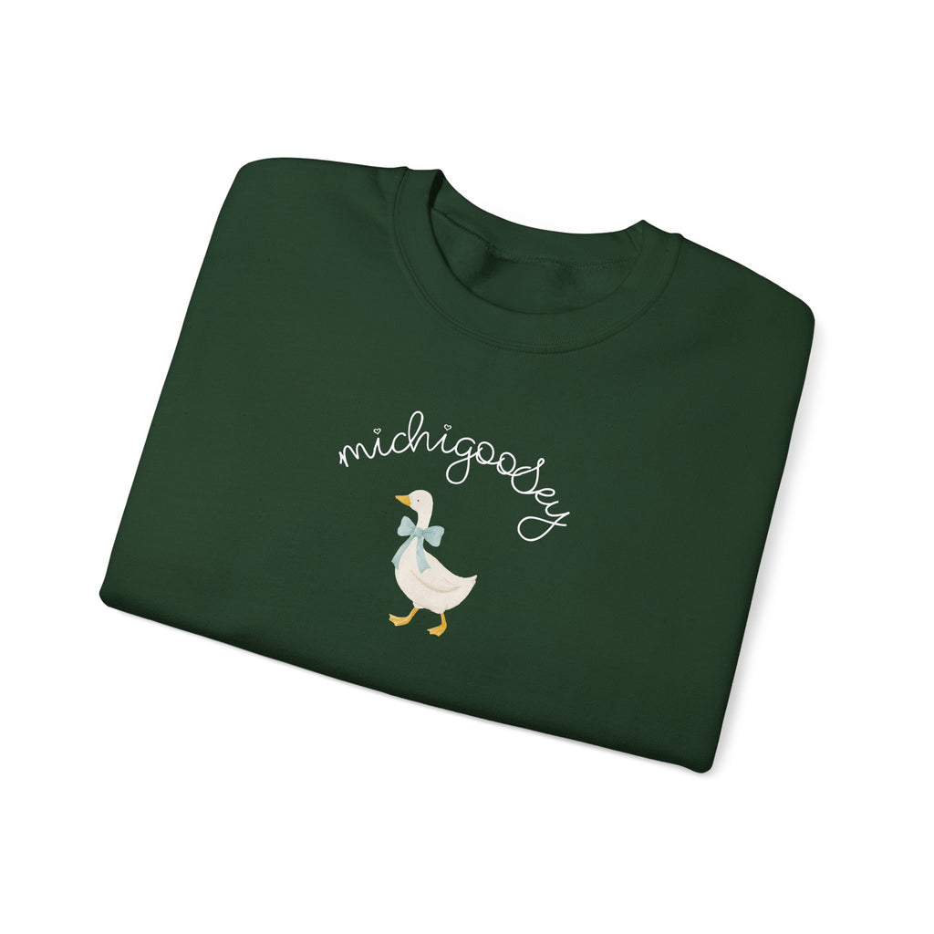 Michigoosey Goose Sweatshirt, Silly Goose Crewneck, Gander sweater, Michigan Wildlife Shirt, Novelty Animal Sweater