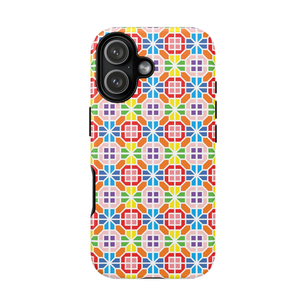 Bespattered Facade Geometric Rainbow Mosaic Tough Case