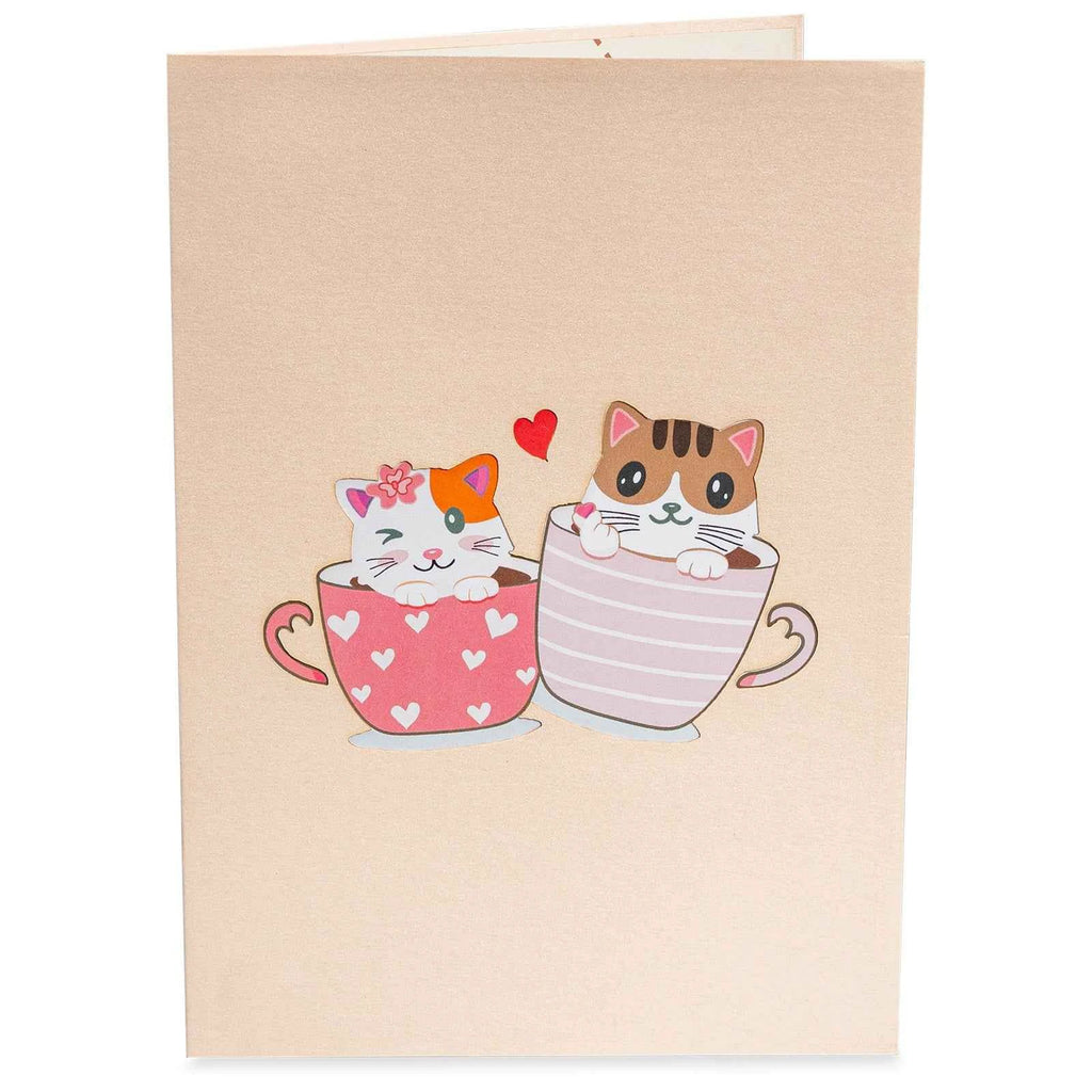 Love Cat Mugs Pop Up Card- 5" x 7" by Paper Love
