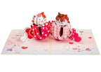 Love Cat Mugs Pop Up Card- 5" x 7" by Paper Love