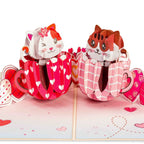 Love Cat Mugs Pop Up Card- 5" x 7" by Paper Love