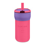 Customized engraved French Kids' name and adjectives Leakproof Straw Tumbler – Personalized Engraved 12oz Spill‑Proof Cup with pixelated font