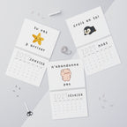 French motivational phrases kawaii Monthly Wall Calendar 2027, Cute Encouragement Calendar