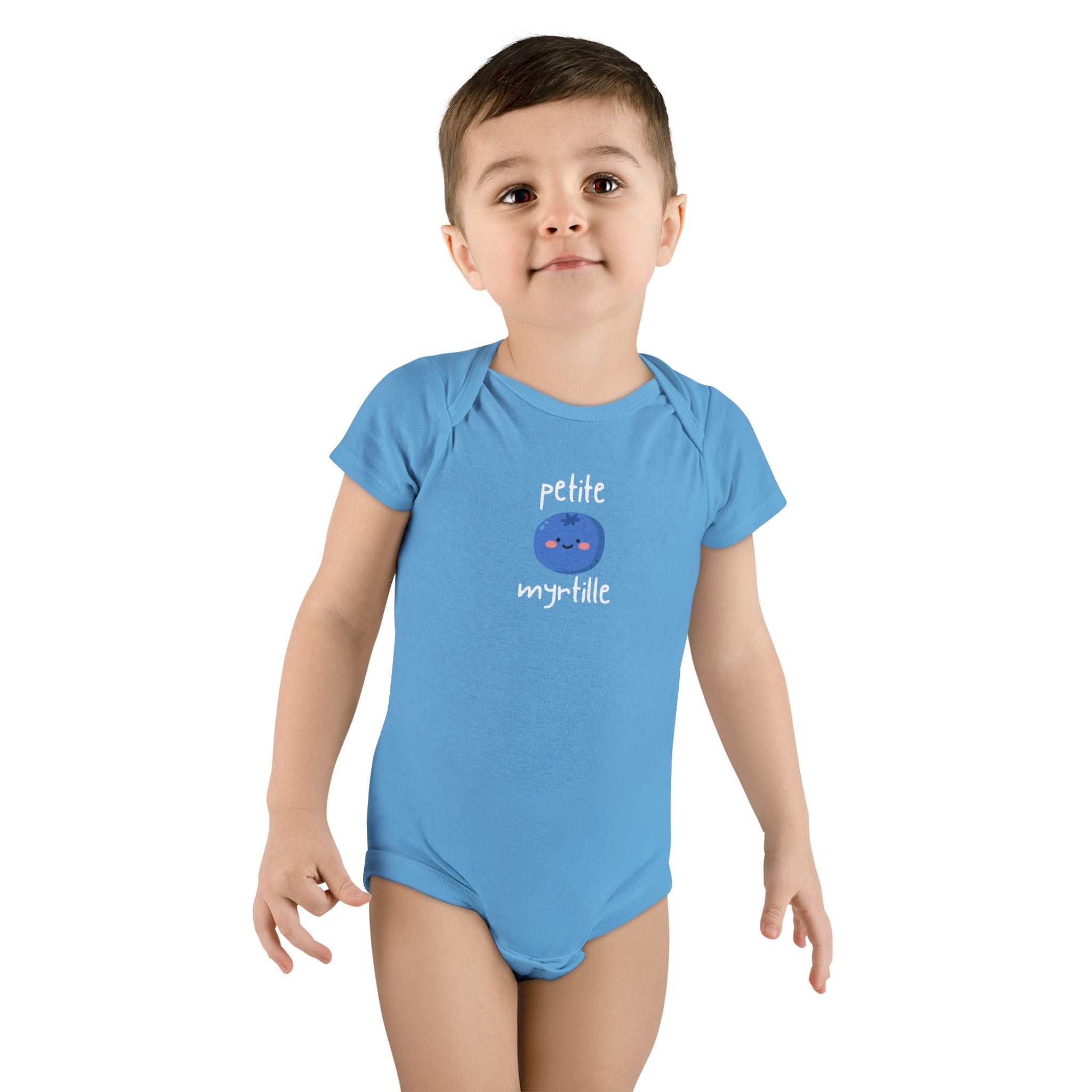 Baby Onesie with 'petite myrtille' Cute Blueberry Graphic — Infant Bodysuit