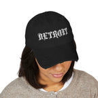 Embroidered Distressed Detroit Hat by Printify