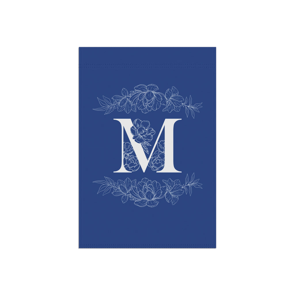 Elegant Personalized initial letter Garden Banner with Floral Design - La Vie Bien - custom garden - Custom letter banner