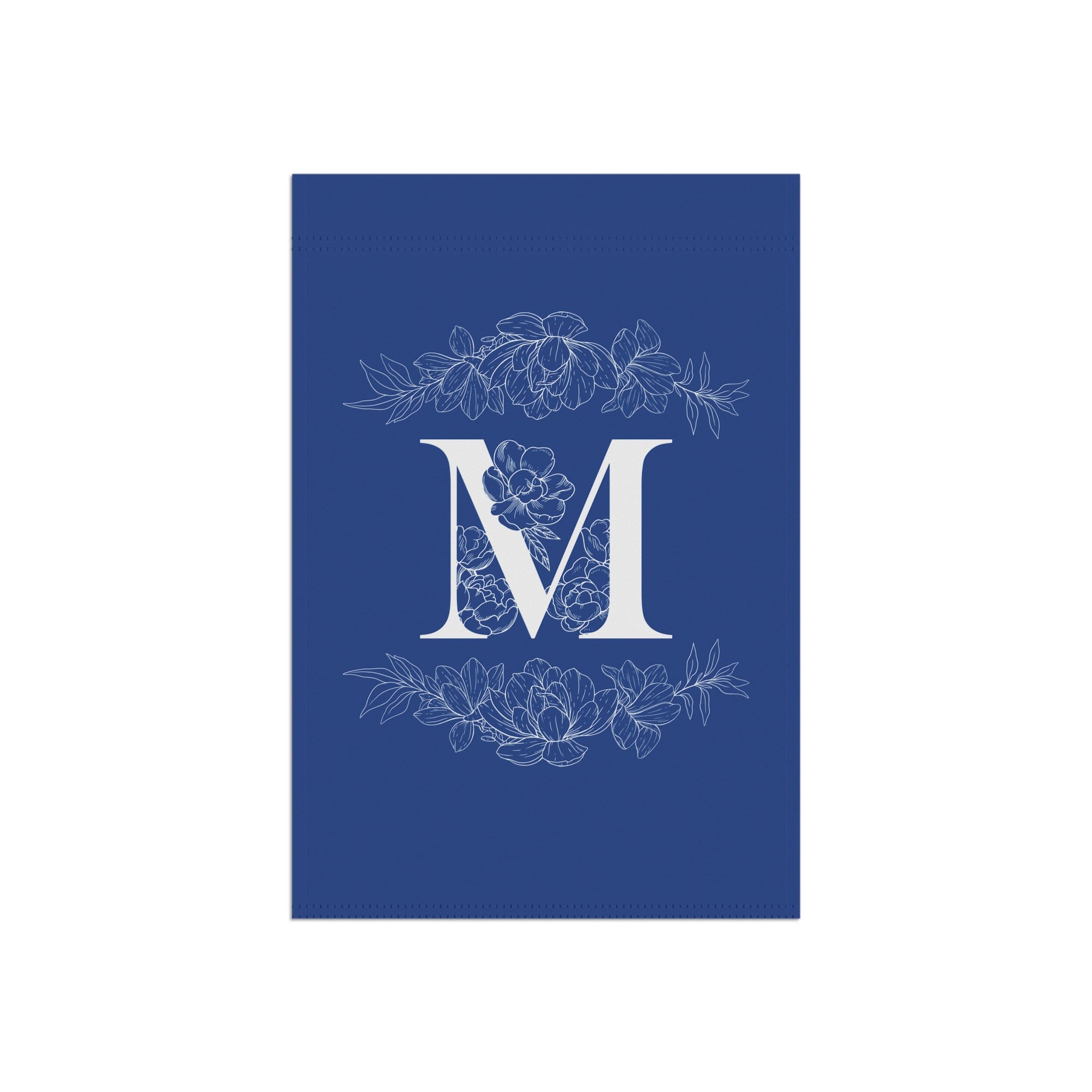 Elegant Personalized initial letter Garden Banner with Floral Design - La Vie Bien - custom garden - Custom letter banner