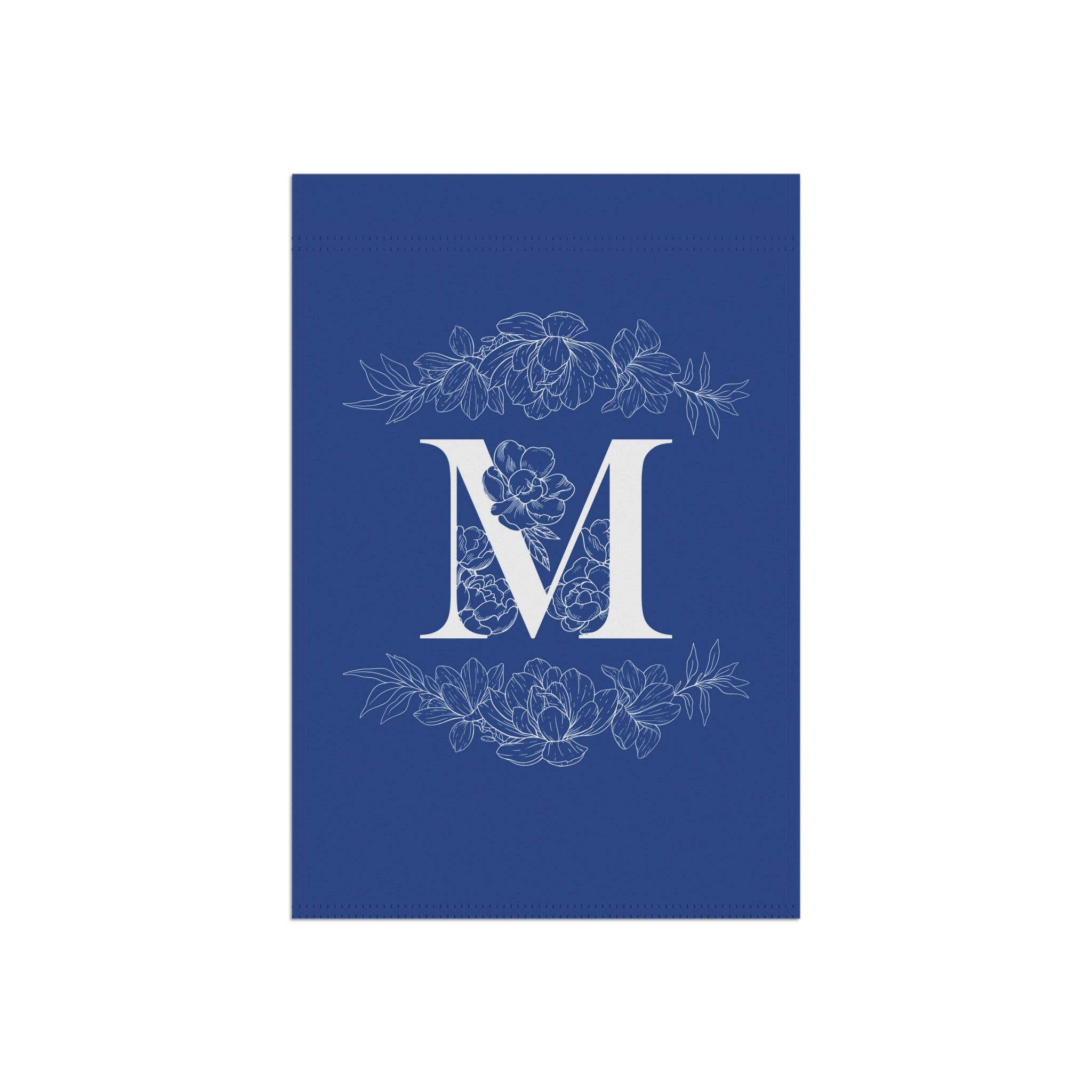 Elegant Personalized initial letter Garden Banner with Floral Design - La Vie Bien - custom garden - Custom letter banner