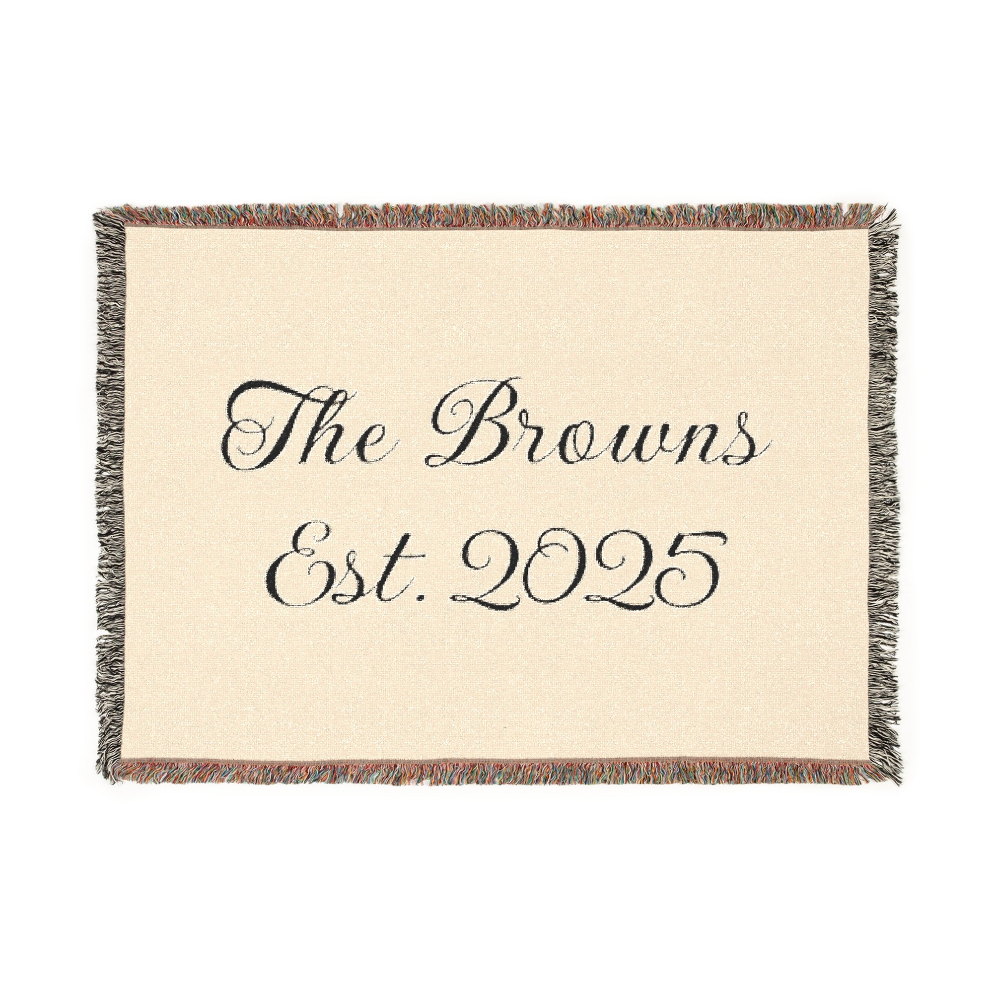 Custom family name and year Woven Blanket