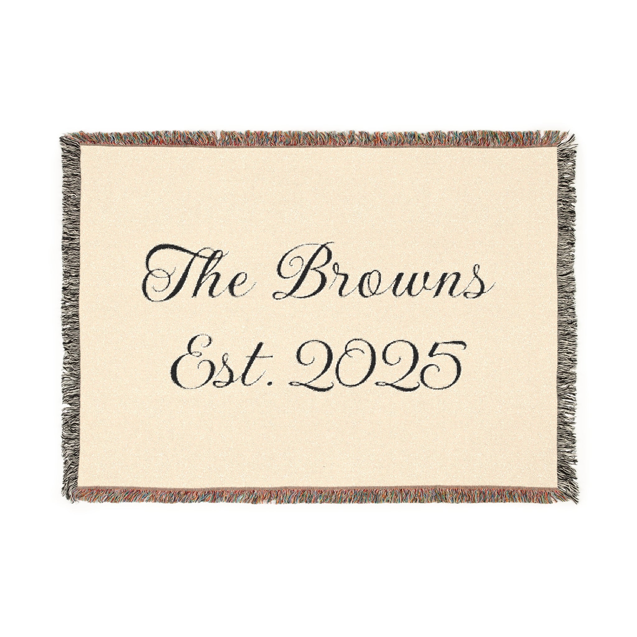 Custom family name and year Woven Blanket
