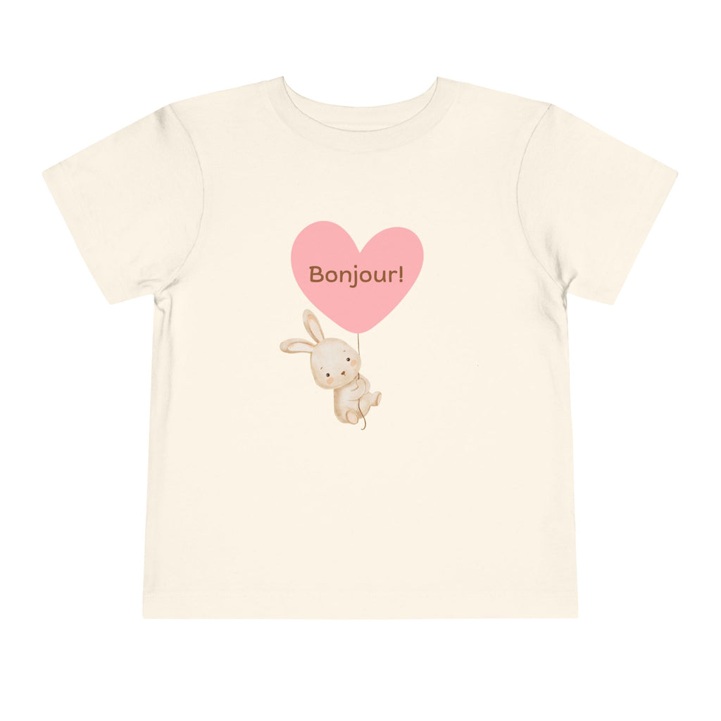 Bonjour Toddler Tee with Bunny & Heart