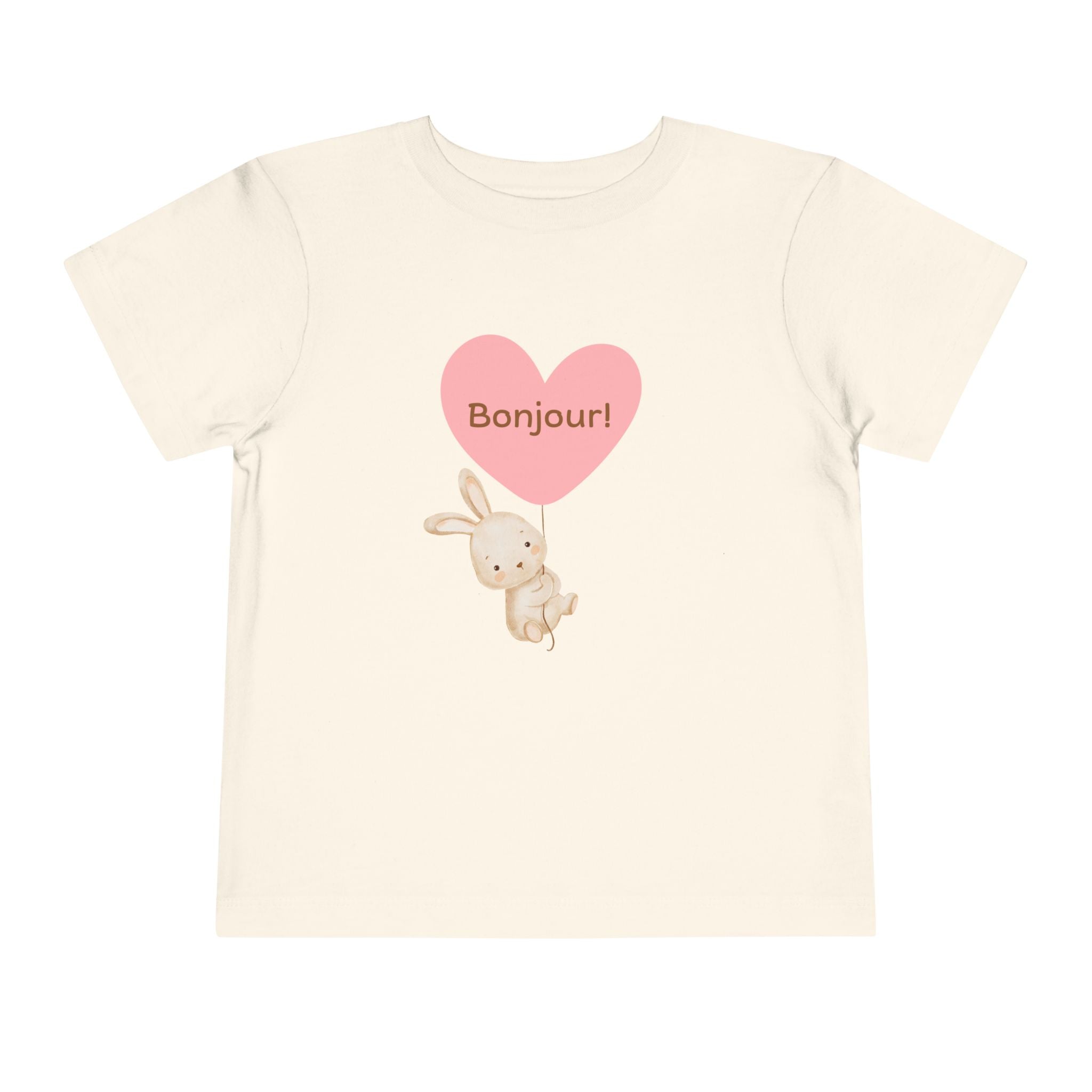 Bonjour Toddler Tee with Bunny & Heart