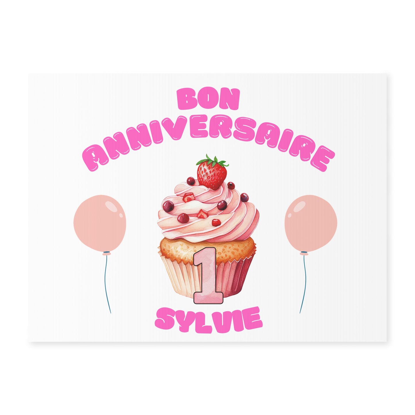Bon anniversaire erster Geburtstag personalisierbares Hofschild