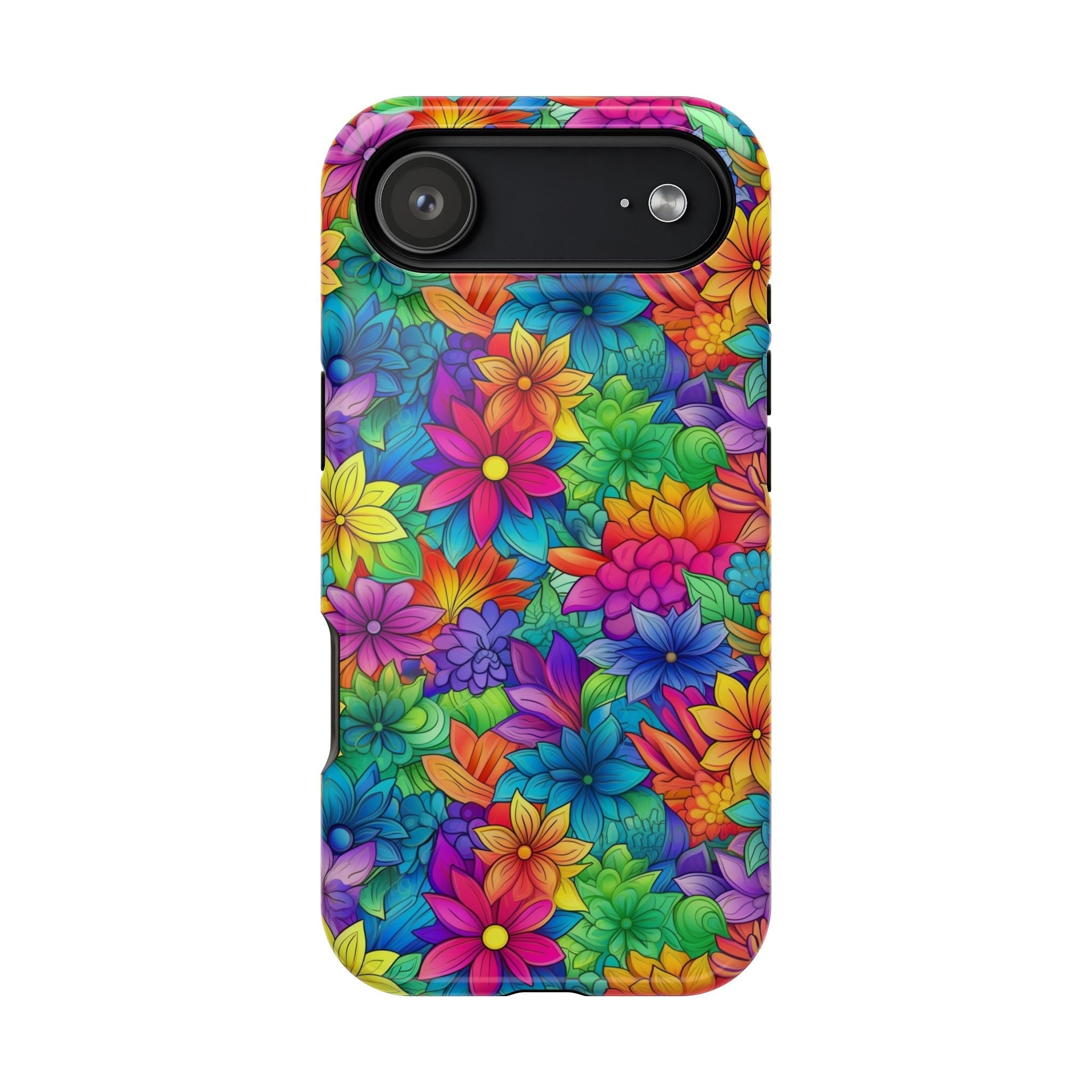 Bespattered Facade Bright Rainbow Flowers Impact-Resistant Case