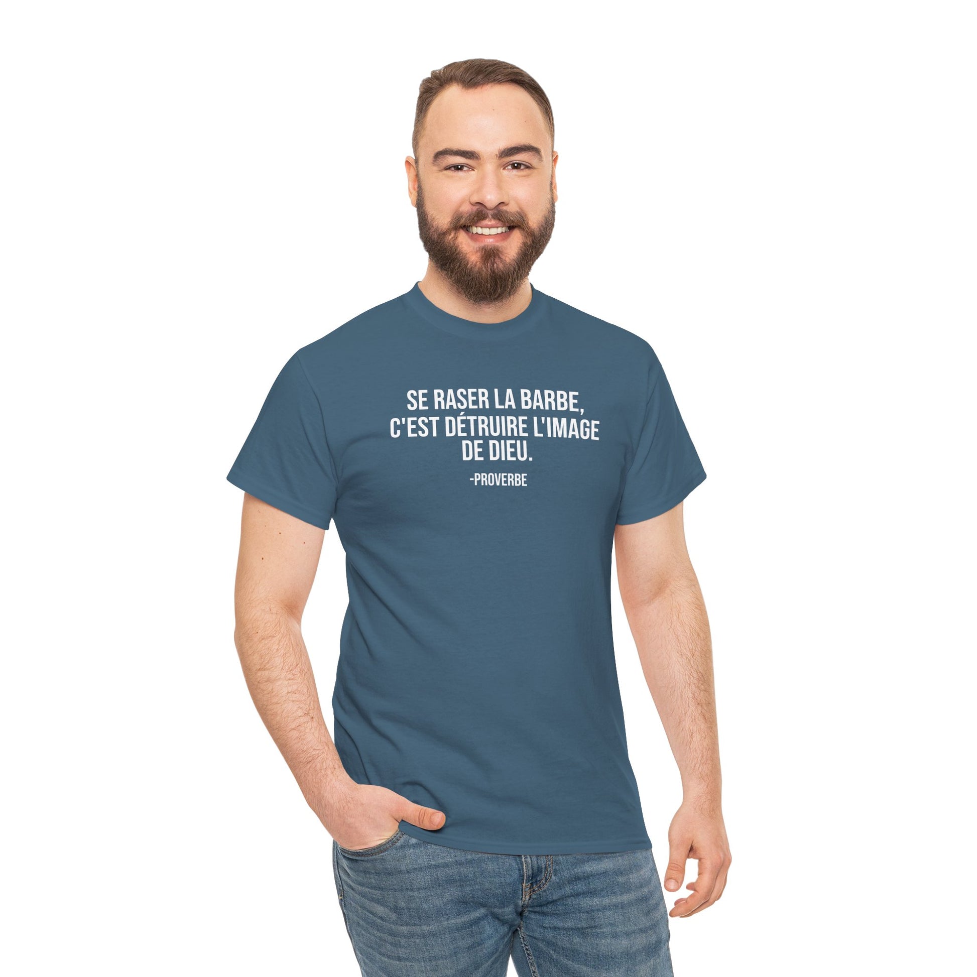 Se raser la barbe French proverb Tee