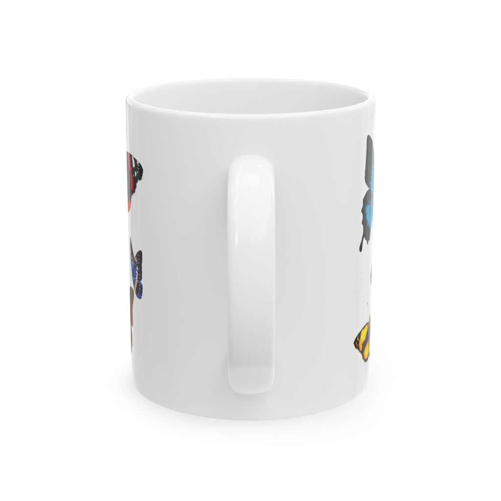 Papillons Butterfly Ceramic Mug — Vintage French-Inspired 11oz & 15oz Coffee Cup