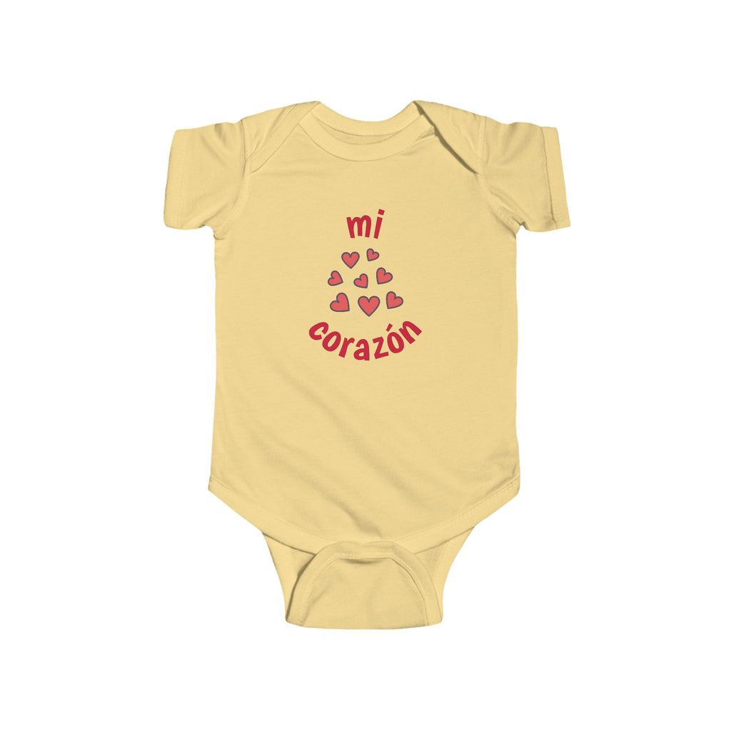 Mi corazón Infant French Bodysuit, Cute Baby Romper