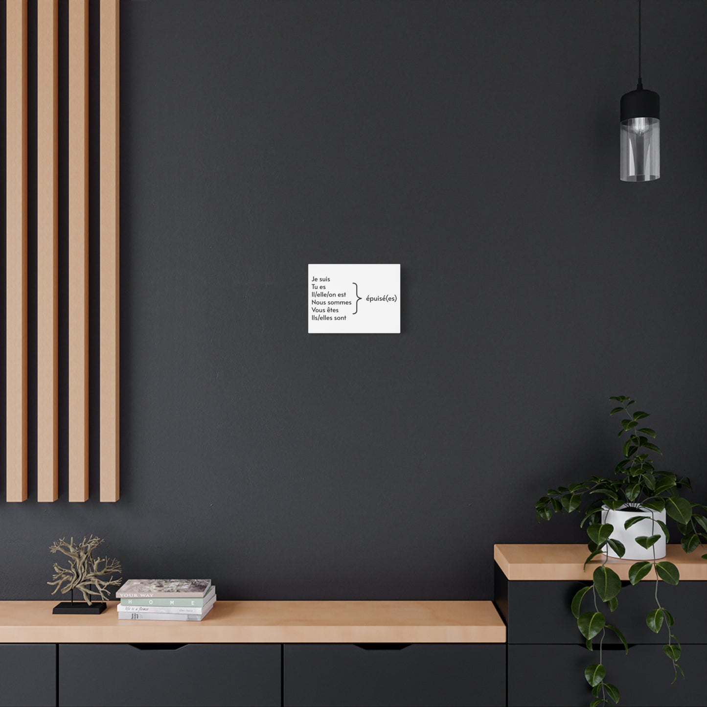Je suis épuisée Matte Wandleinwand