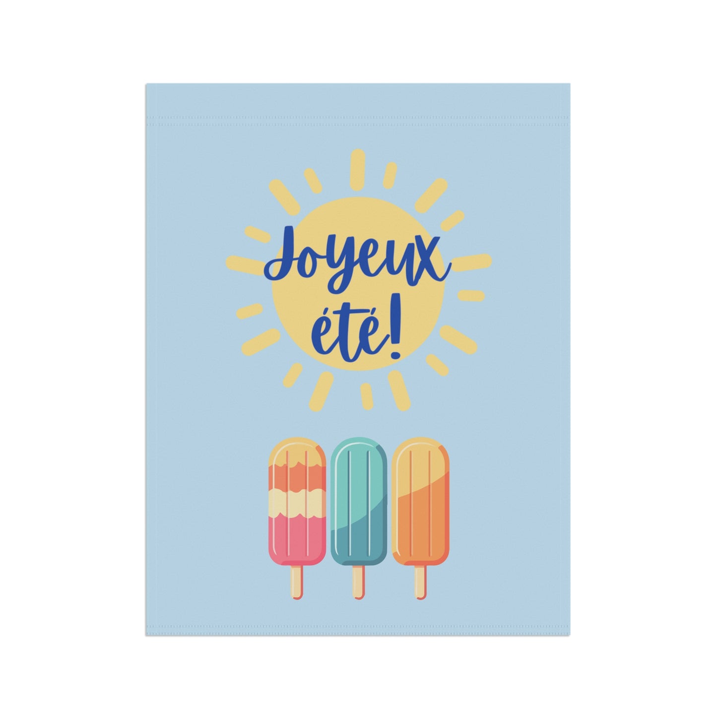 Joyeux été Summer Garden Banner, French Outdoor Decor for Gardens and Porches, Seasonal Home Decor, Patio Banner, drapeau de jardin français
