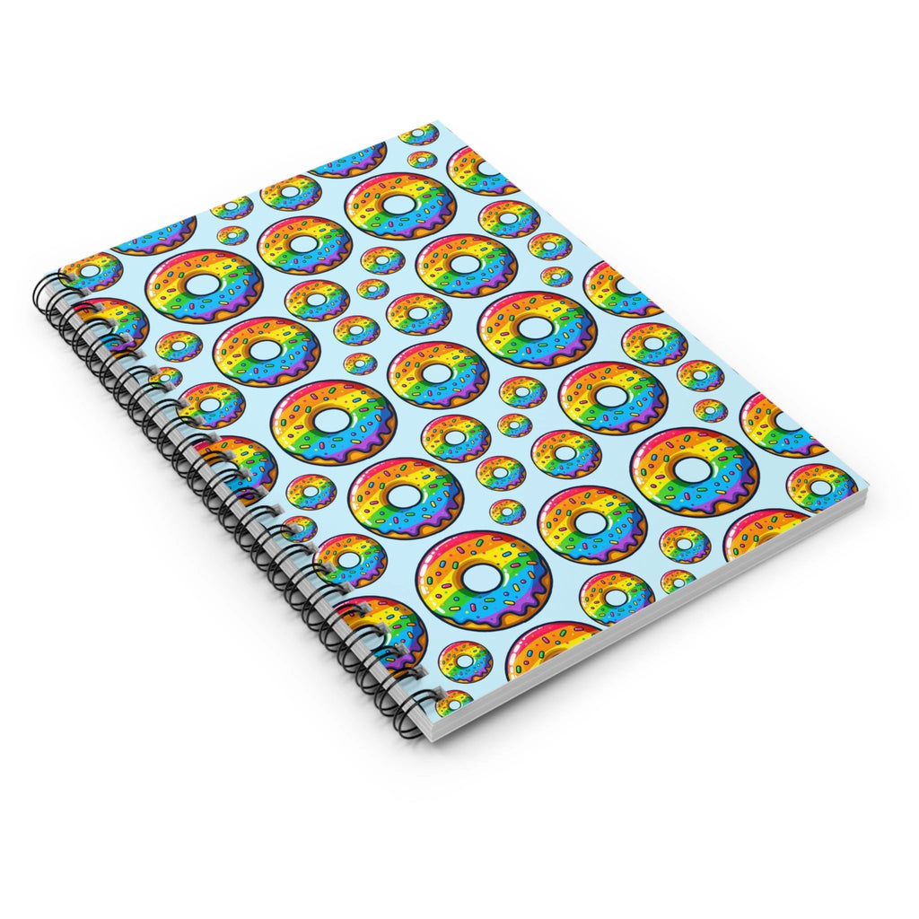 Bespattered Facade Rainbow Sprinkle Donut Spiral Notebook - Lined Pages by Bespattered Facade