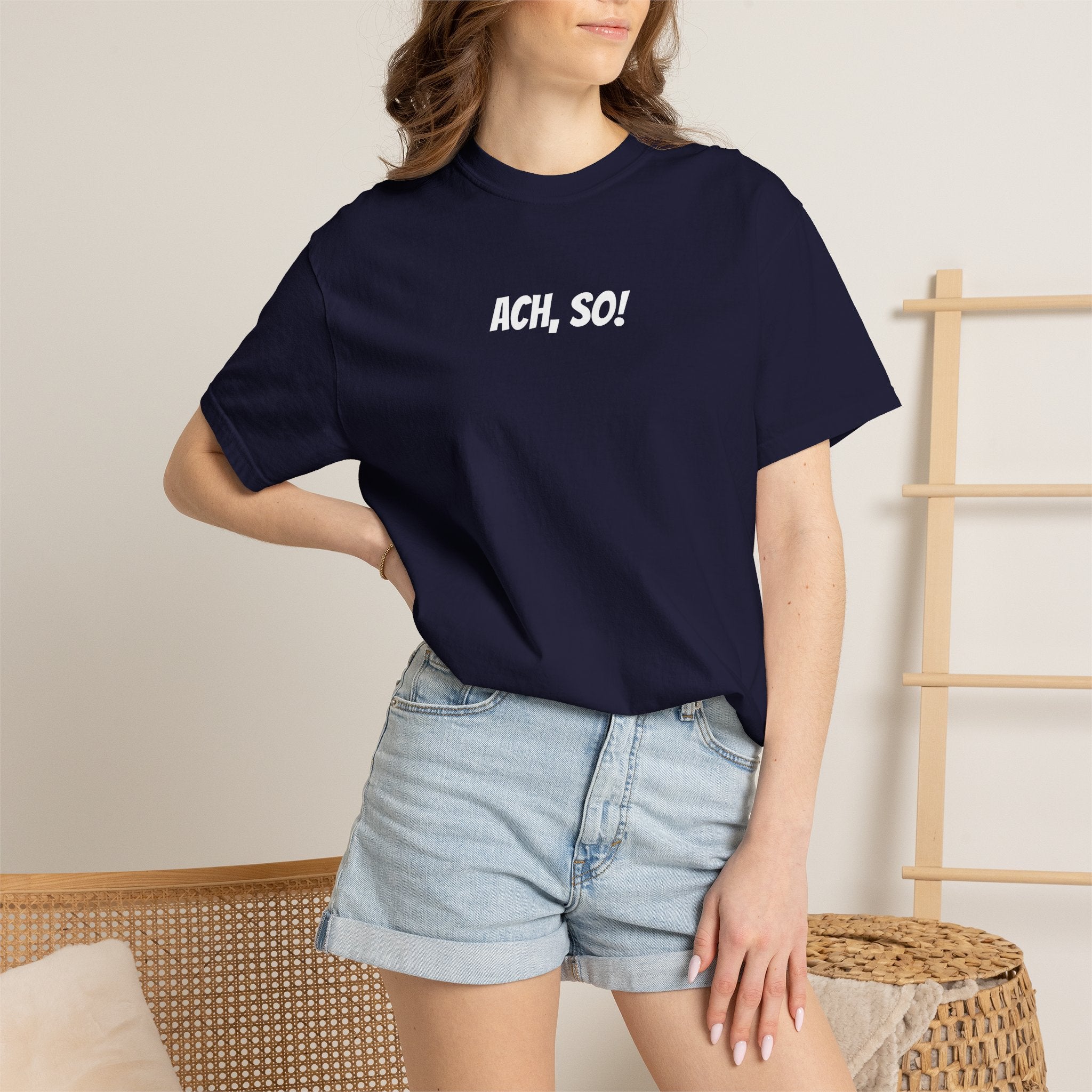 Ach, so! German saying T-Shirt, Minimalist Unisex Retro Phrase Tee