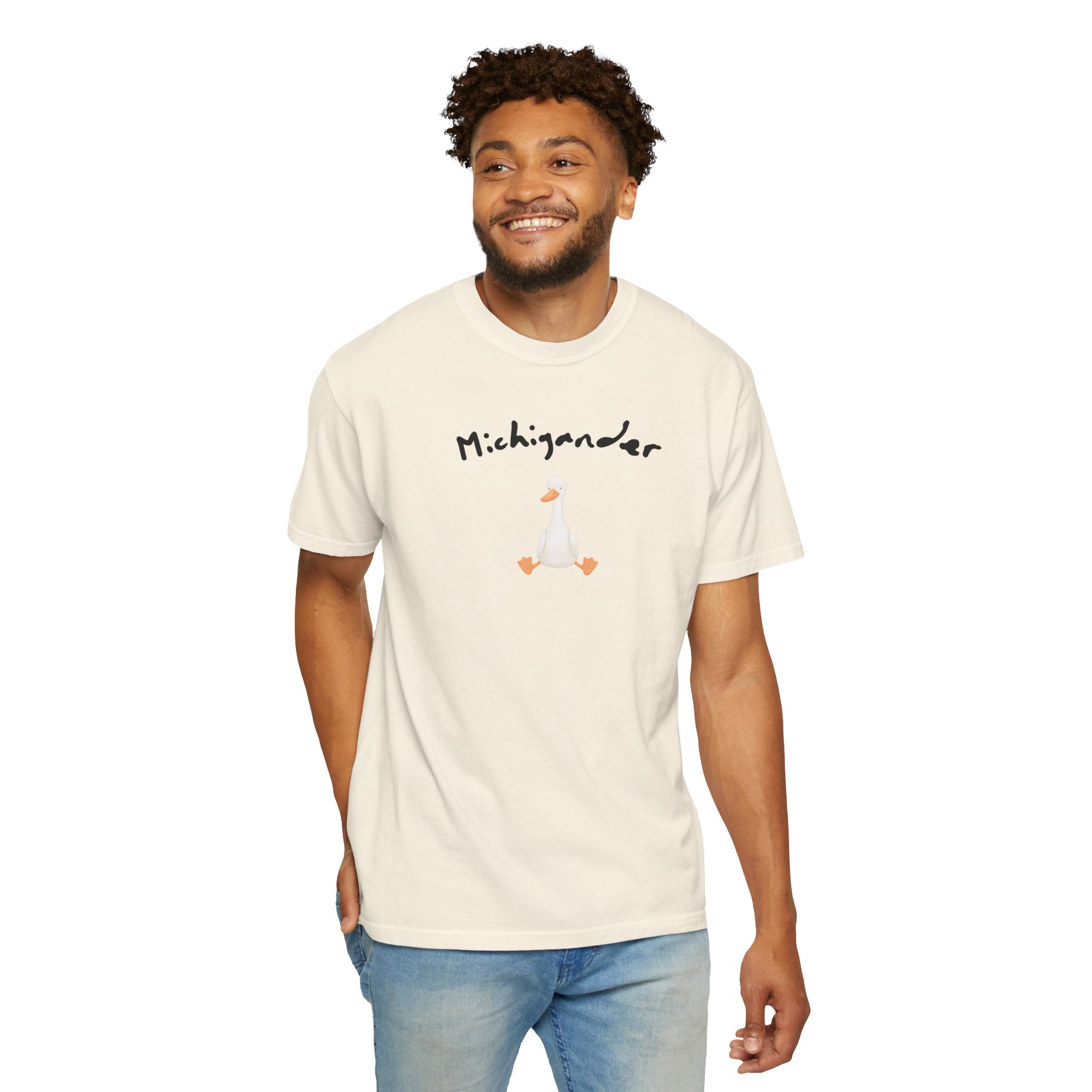 Michigander comfort colors adult tee, silly goose shirt for Michigan residents