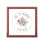 Personalized Je t'aime Wooden Jewelry Box, Custom French Keepsake Box by Printify