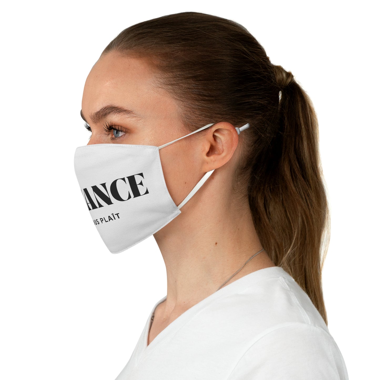Distance, s'il vous plaît Fabric Face Mask