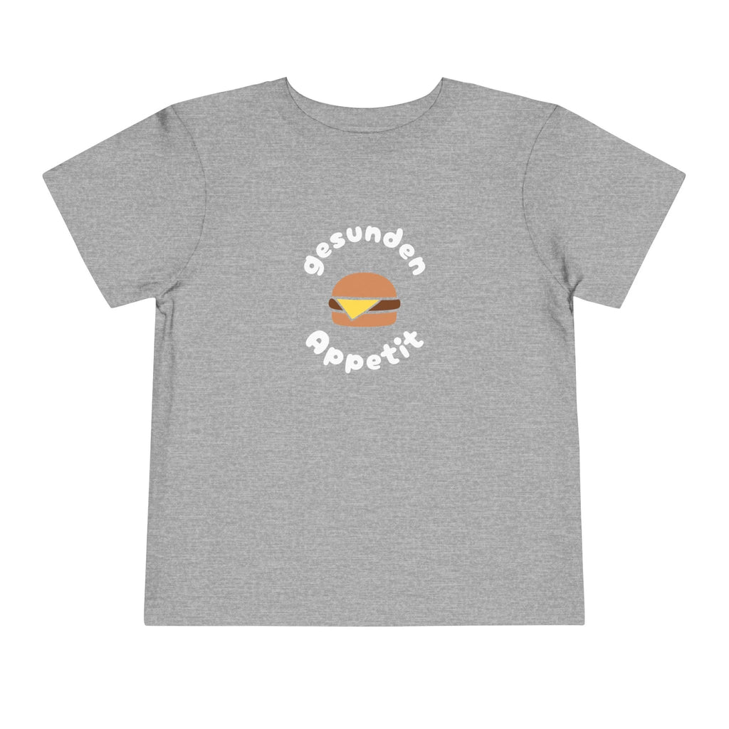 Gesunden Appetit Toddler Tee shirt with Cheeseburger by Printify