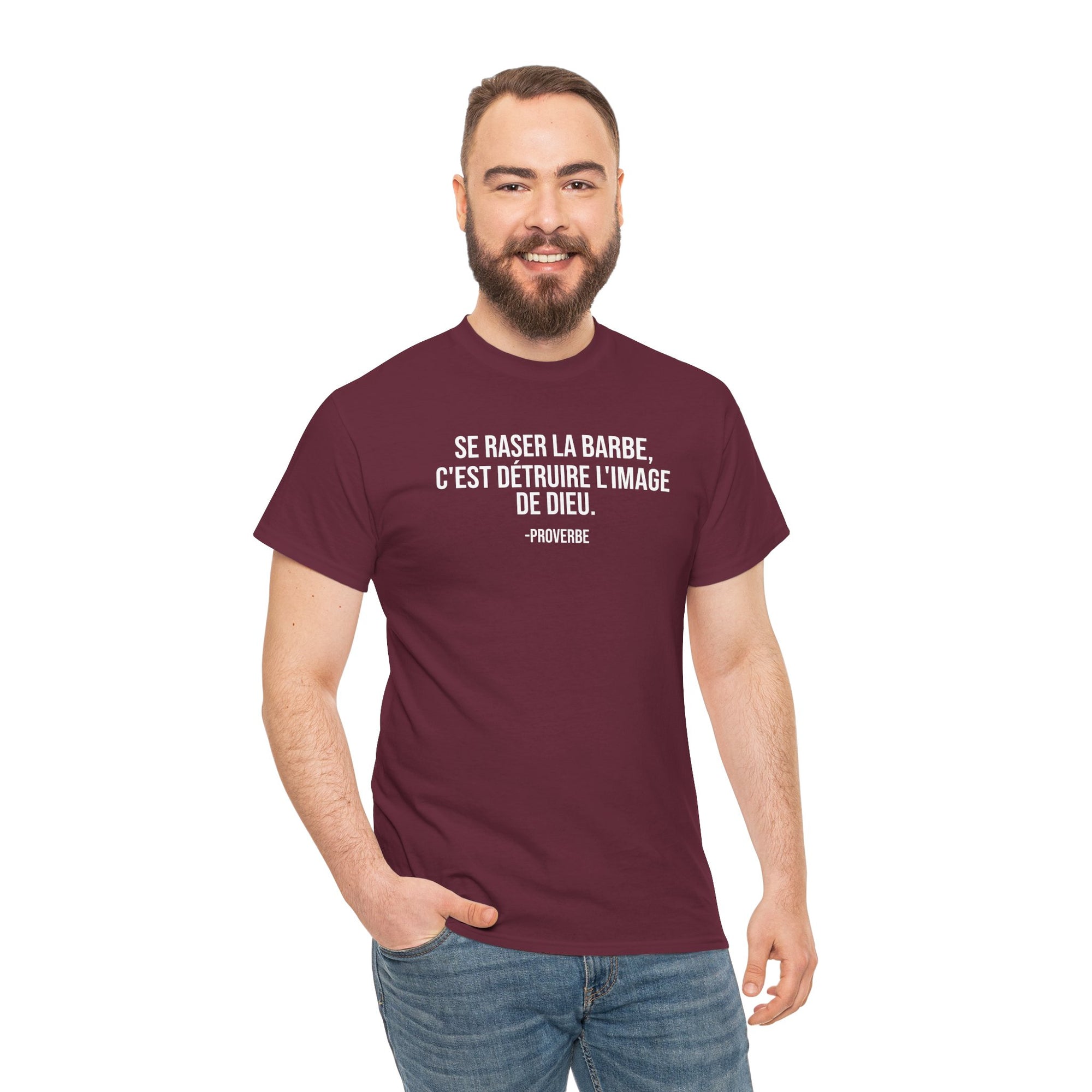 Se raser la barbe French proverb Tee