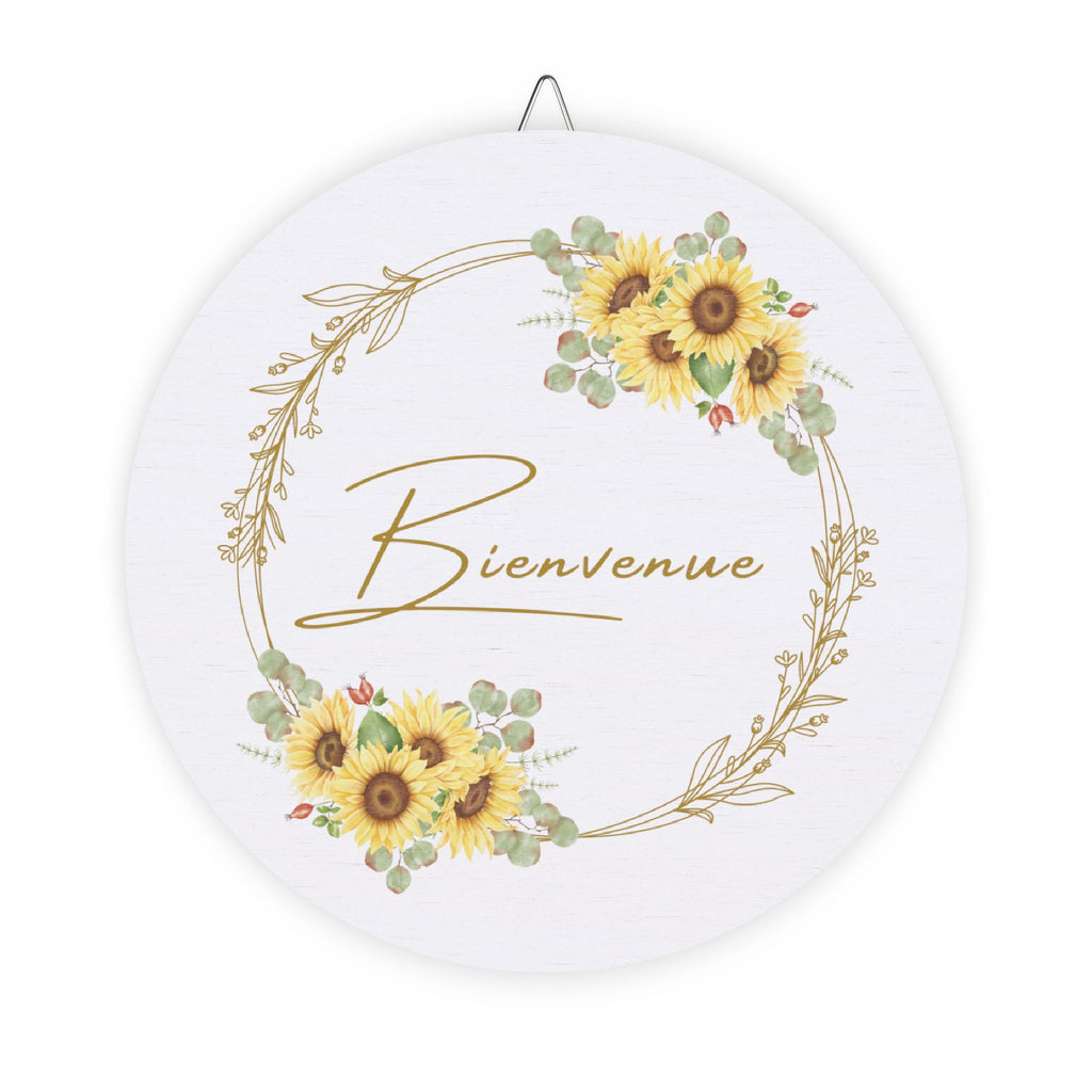 Bienvenue Sunflower Wooden Welcome Sign